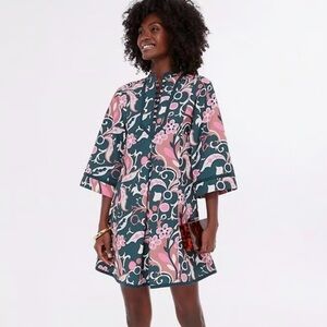 Tuckernuck Teal and Pink Floral A-Line Mini Dress